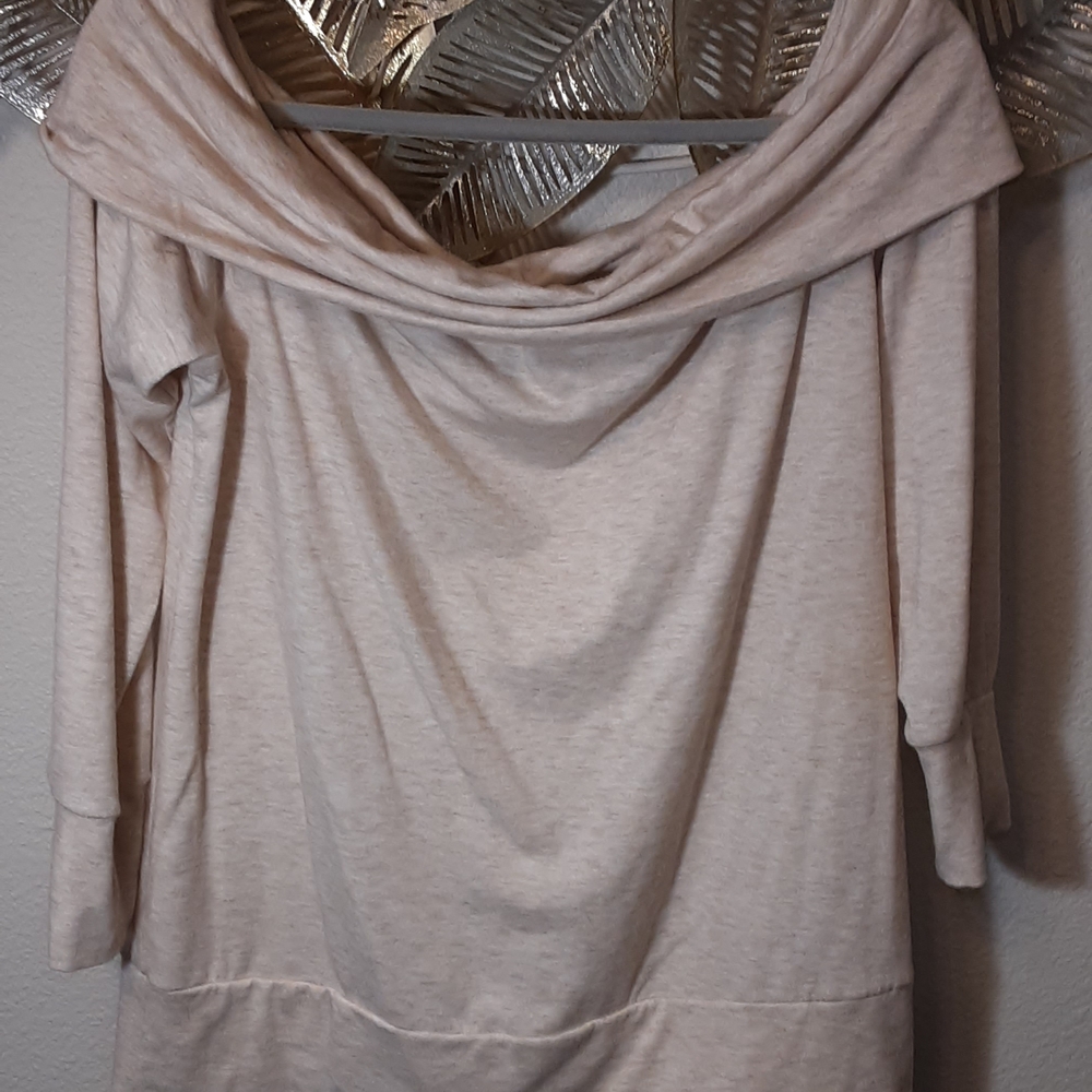 LC Lauren Conrad Cream Off-Shoulder Sweater
